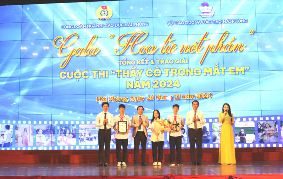 Tác phẩm "Trái tim người thắp lửa" của nhóm học sinh Trường THCS Vĩnh Niệm (quận Lê Chân) đạt giải xuất sắc.