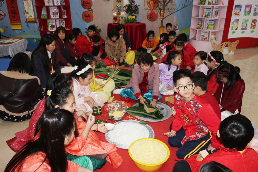 không gian trải nghiệm Tết cho học trò phường Hồng Bàng.