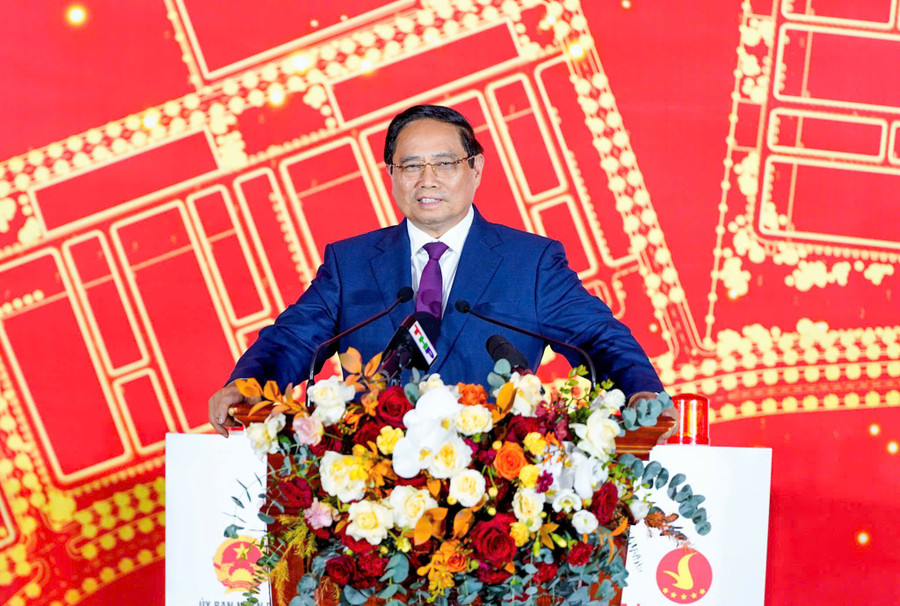 Thủ tướng Phạm Minh Chính phát biểu tại sự kiện (Ảnh Đàm Thanh). 26-9-khoi-cong1.jpg
