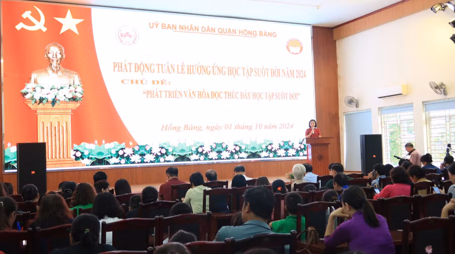 Lễ phát động Tuần lễ hưởng ứng học tập suốt đời năm 2024 quận Hồng Bàng.