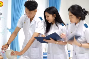 Sinh viên Trường Cao đẳng Đại Việt Sài Gòn trong một giờ học thực hành. 