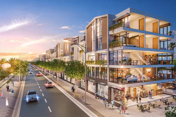 Phối cảnh một khu shophouse tại Vinhomes Cần Giờ (Ảnh: Vinhomes).