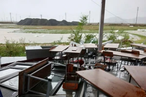 Quang cảnh Trường Tiểu học Kỳ Thịnh (Hà Tĩnh) sau trận bão.