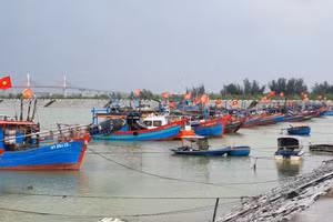 Tàu thuyền tại Hà Tĩnh đã vào nơi trú bão an toàn.