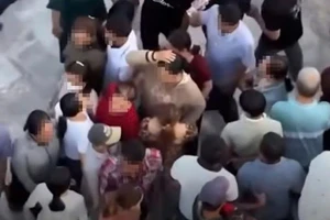 Ảnh cắt từ clip ghi nhận vụ việc tại Khu tham quan Liên Hoa Bảo Tháp.