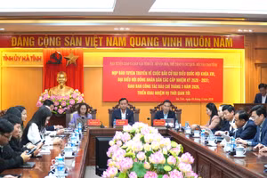 Toàn cảnh họp báo tuyên truyền về bầu cử đại biểu Quốc hội khóa XVI và đại biểu Hội đồng nhân dân (HĐND) các cấp nhiệm kỳ 2026 - 2031.