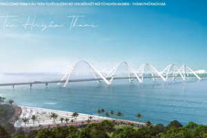 Phối cảnh cầu trên tuyến đường bộ ven biển kết nối từ An Biên – Rạch Giá.