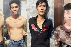 Các đối tượng Nguyễn Thành Nhân, Nguyễn Huỳnh Đức, Trương Quang Sáng và Đặng Vĩnh Thái (từ trái sang phải). Ảnh: CACC.