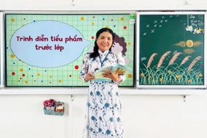 Một tiết dạy tại Trường Tiểu học và THCS Nguyễn Trung Trực (Phú Quốc, An Giang).