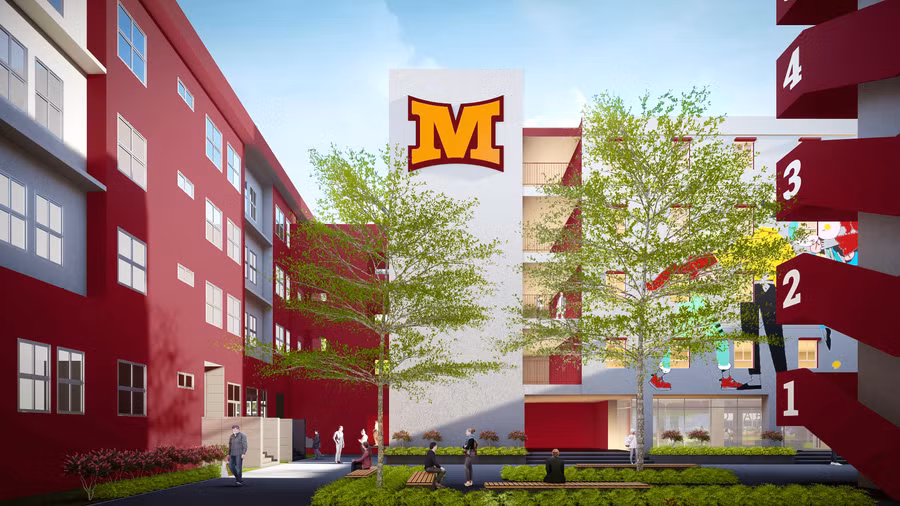 Kí túc xá mới tại Trường Đại học Công nghệ Miền Đông dự kiến khởi công trong năm 2026. Ảnh: MIT.