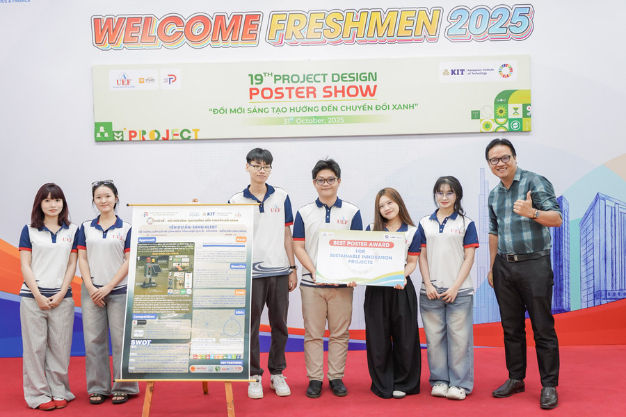 Dự án Sand Alert của nhóm sinh viên Trường Đại học Kinh tế - Tài chính TPHCM. Ảnh: UEF.