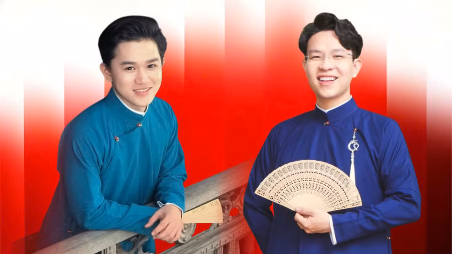 Hai gương mặt trẻ lan tỏa giá trị văn hóa truyền thống qua hình ảnh áo dài Việt.