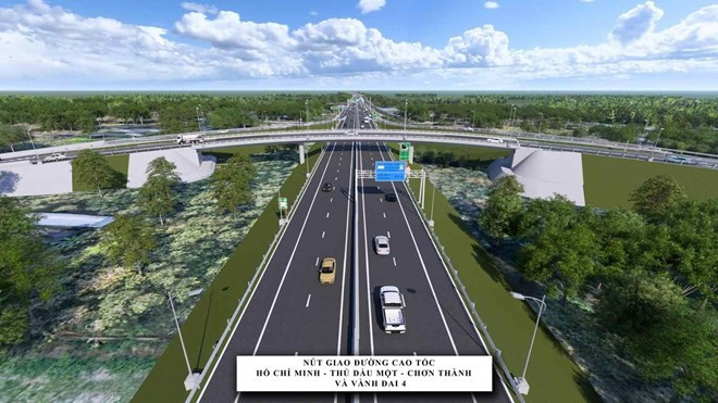 Vành đai 4 TPHCM sẽ được xây dựng 4 làn xe trong giai đoạn 1. Ảnh: Sở Xây dựng TPHCM. vanh-dai-4-tphcm2.jpg
