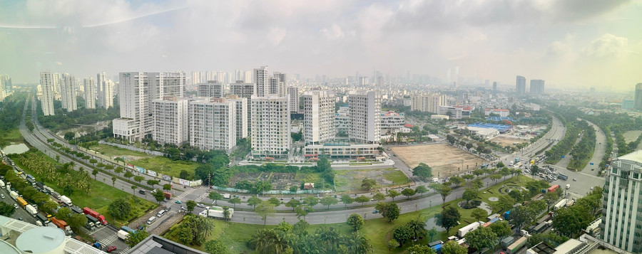 Đại lộ Nguyễn Văn Linh nhìn từ trên cao. Ảnh: Thùy Linh. 7544121e8d8507db5e94.jpg