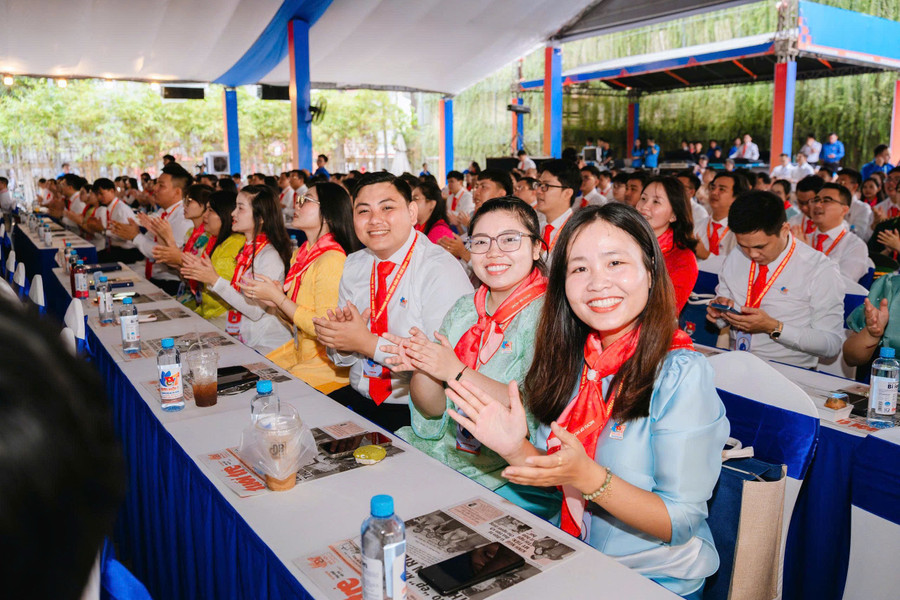 Đại biểu tham dự Đại hội đại biểu Đoàn TNCS Hồ Chí Minh TPHCM lần thứ I nhiệm kỳ 2025 - 2030. Ảnh: Thành đoàn TPHCM. 