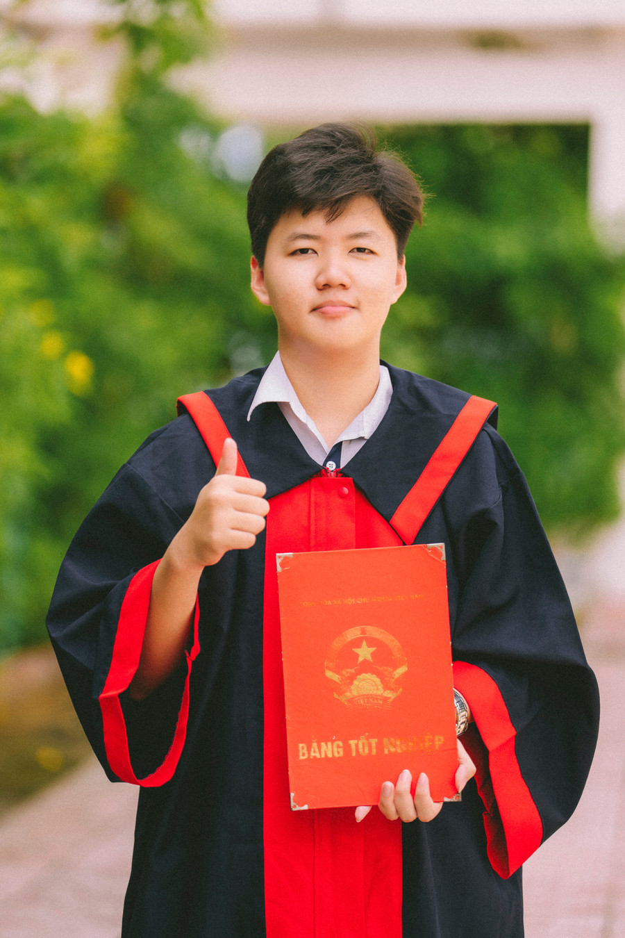 Võ Trương Gia Huấn cũng là tân thủ khoa của trường có số điểm thi tốt nghiệp THPT năm 2025 cao nhất. Ảnh: NVCC. dsc059572.jpg