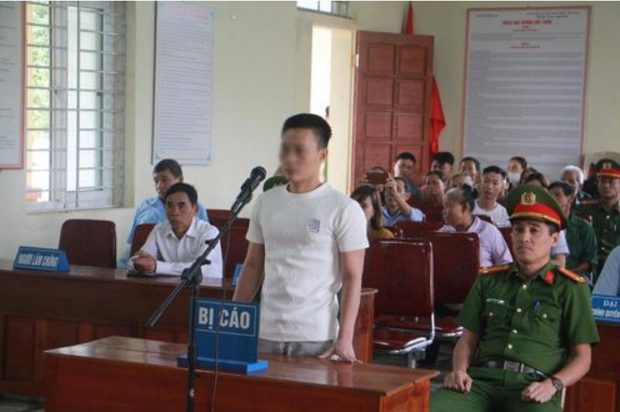 Nguyễn Thế Cường tại phiên toà xét xử. Nguyễn Thế Cường tại phiên toà xét xử.