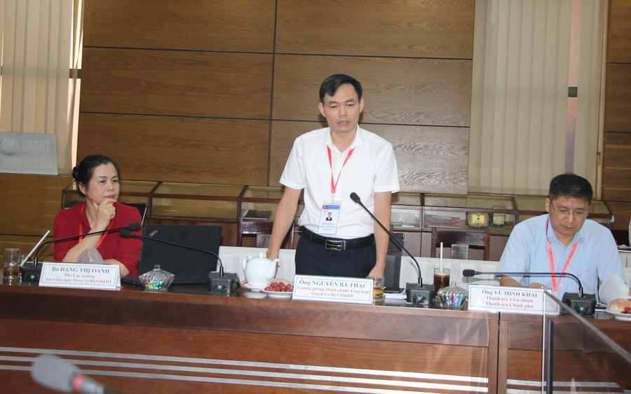 Ông Nguyễn Bá Thạc phát biểu tại buổi làm việc.