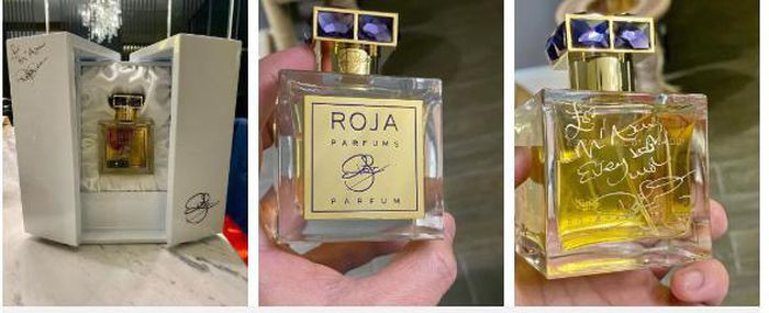 Chai nước hoa có chữ ký của nhà sáng lập Roja Dove của Trấn Thành từng gây xôn xao cộng động mạng. Chai nước hoa có chữ ký của nhà sáng lập Roja Dove của Trấn Thành từng gây xôn xao cộng động mạng.