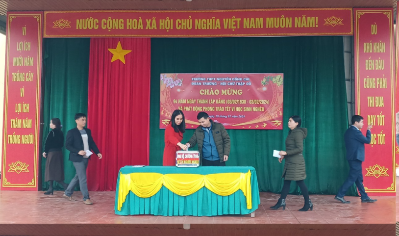 Trường THPT Nguyễn Đổng Chi Kỷ niệm 94 năm Ngày thành lập Đảng và phát động quyên góp bạn nghèo ăn Tết. Trường THPT Nguyễn Đổng Chi Kỷ niệm 94 năm Ngày thành lập Đảng và phát động quyên góp bạn nghèo ăn Tết.