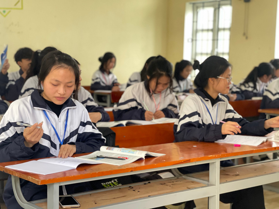 Tiết học đầu năm của học sinh Trường THPT Nguyễn Đổng Chi (huyện Lộc Hà, Hà Tĩnh).