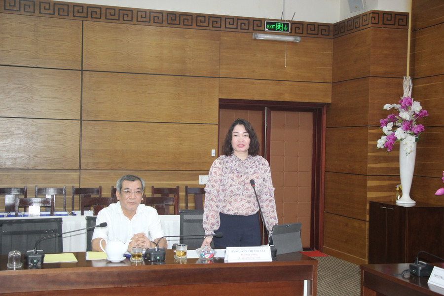 Bà Nguyễn Thị Thu Cúc phát biểu tại buổi lễ ký kết. Bà Nguyễn Thị Thu Cúc phát biểu tại buổi lễ ký kết.