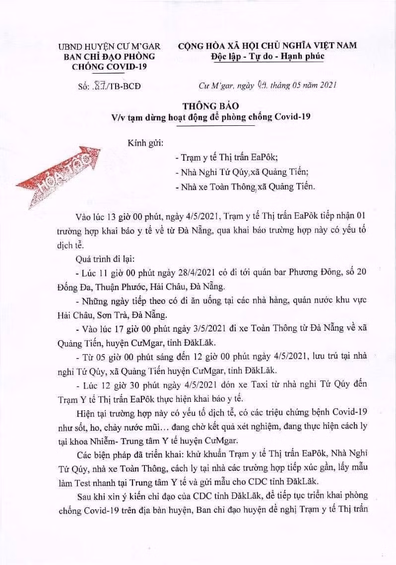 Đắk Lắk cách ly 1 trường hợp nghi nhiễm COVID-19 ảnh 1