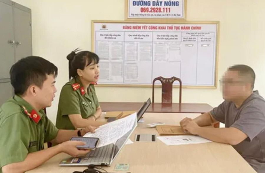 Cơ quan chức năng đã tiến hành xử phạt T. 7,5 triệu đồng. (Ảnh: CA Hà Tĩnh).