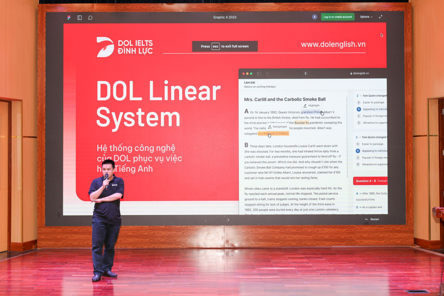 Anh Lê Đình Lực chia sẻ về Linearthinking tại ĐH Y dược TP.HCM - Ảnh: V.SAN.