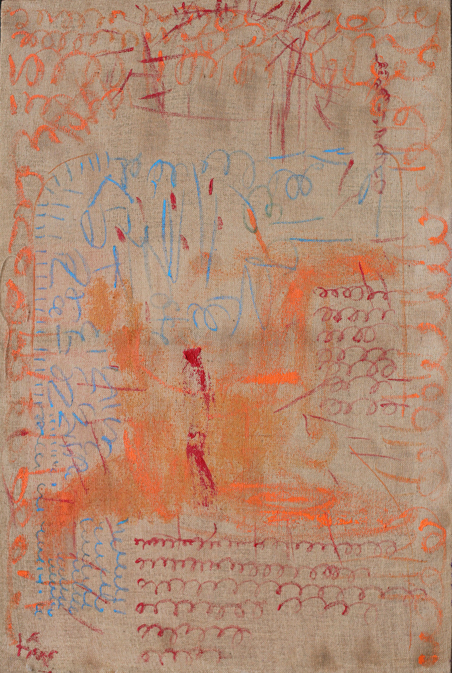 Một tác phẩm trong triển lãm Nở của họa sĩ Lê Thị Minh Tâm