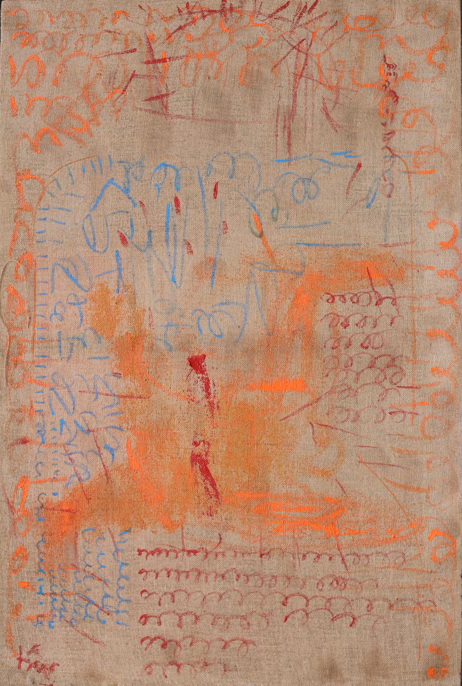 Một tác phẩm trong triển lãm Nở của họa sĩ Lê Thị Minh Tâm