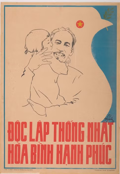 Tác phẩm của họa sĩ Trần Từ Thành "Độc lập, thống nhất, hòa bình, hạnh phúc"