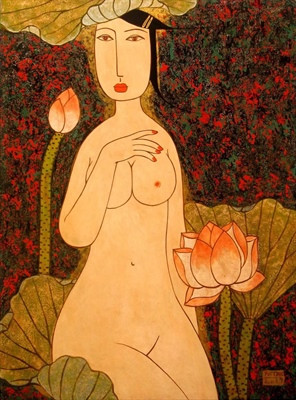 Bức tranh Nude của họa sĩ Bùi Trọng Dư có giá bán 20.000.000 đồng. Bức tranh Nude của họa sĩ Bùi Trọng Dư có giá bán 20.000.000 đồng.