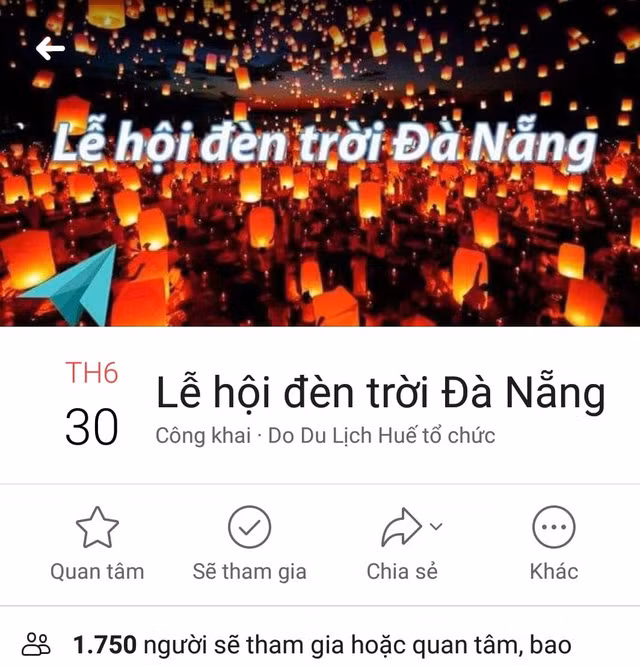 Sự kiện vẫn còn là ý tưởng.