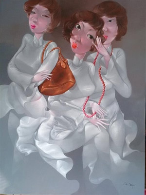 Tranh “Em về kiêu sa” của họa sĩ của Đặng Thị Thu An, giá khởi điểm 15.000.000 đồng. Tranh “Em về kiêu sa” của họa sĩ của Đặng Thị Thu An, giá khởi điểm 15.000.000 đồng.