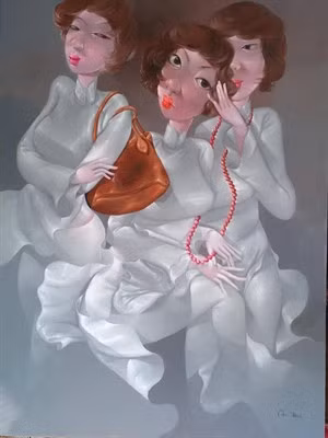 Tranh “Em về kiêu sa” của họa sĩ của Đặng Thị Thu An, giá khởi điểm 15.000.000 đồng.