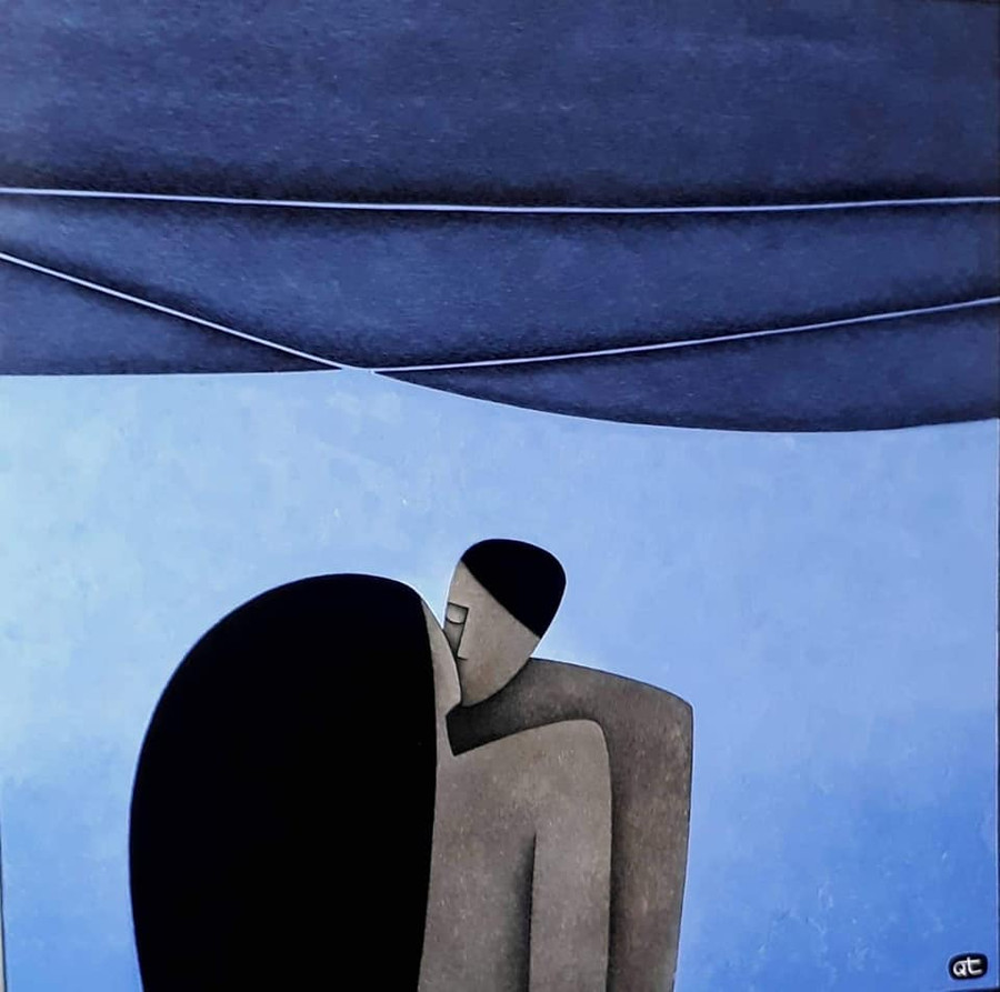 Tác phẩm "Trăng 3" của họa sĩ Bùi Quang Thắng