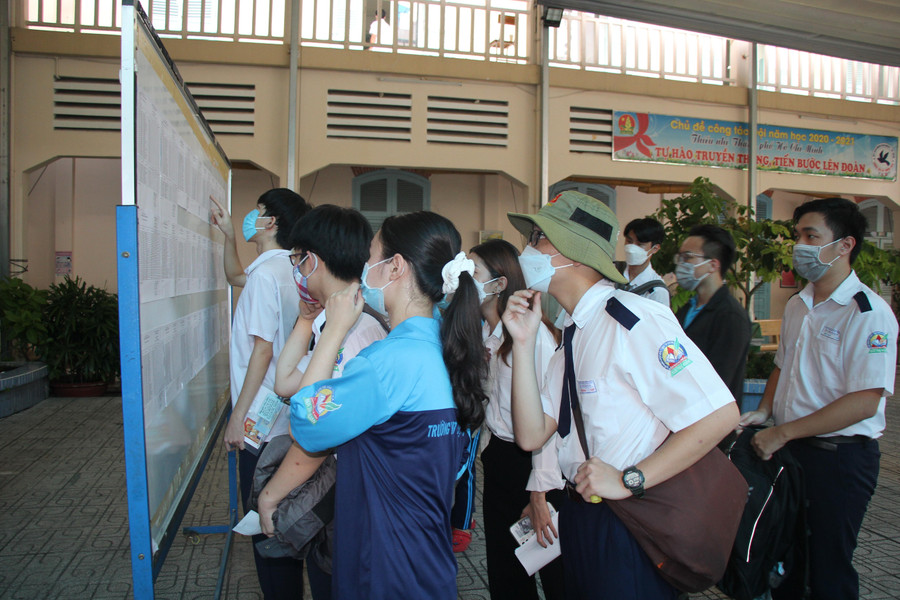 Chiều 6/7, hơn 85.000 thí sinh TPHCM đã có mặt tại điểm thi làm thủ tục dự thi tốt nghiệp THPT năm 2022.