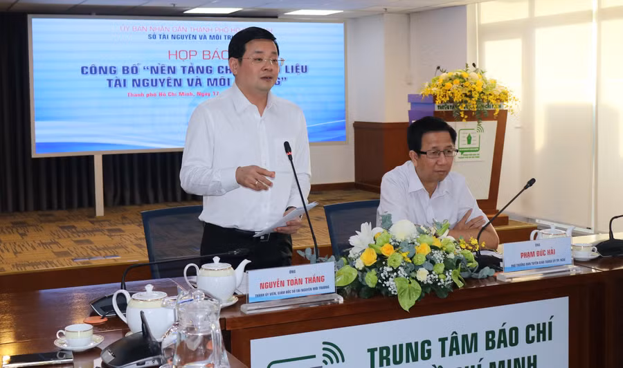 Ông Nguyễn Toàn Thắng thông tin tại buổi họp báo.