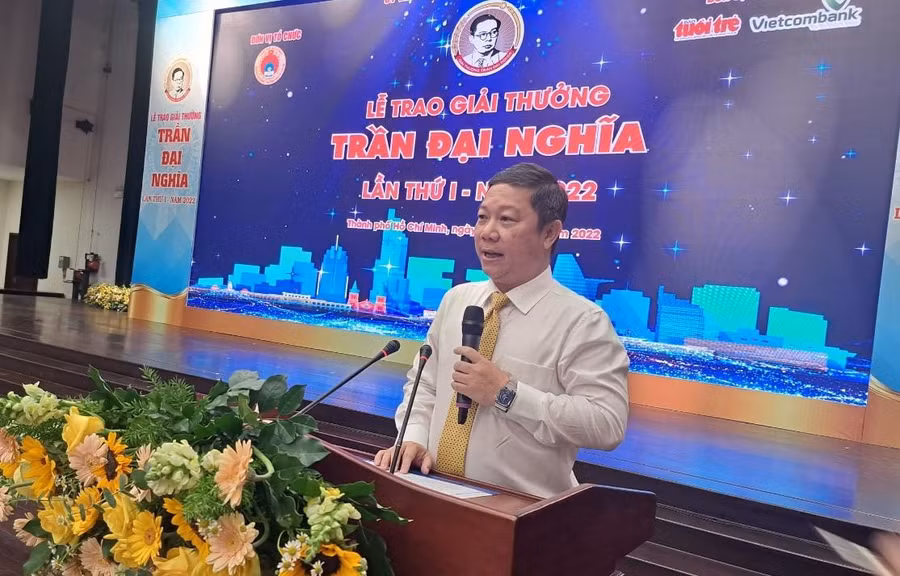 Ông Dương Anh Đức phát biểu tại Lễ trao Giải thưởng Trần Đại Nghĩa lần thứ I năm 2022.