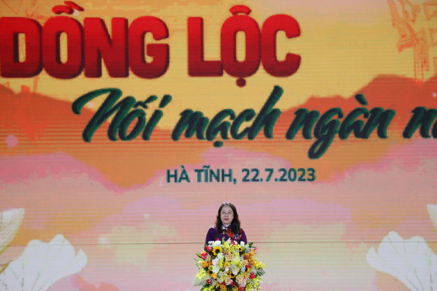 Phó Chủ tịch nước Võ Thị Ánh Xuân phát biểu tại chương trình.