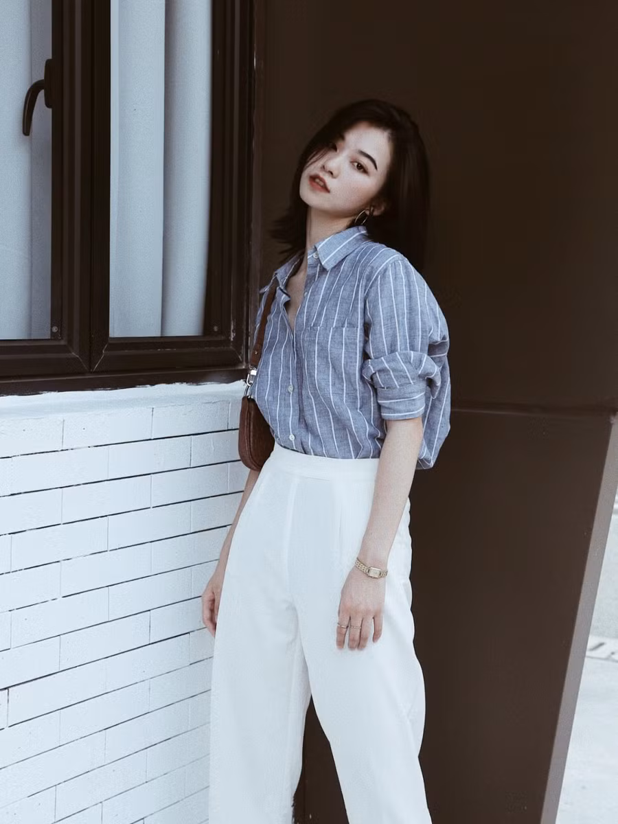 Chỉ 2 kiểu quần mà mix được 11 bộ đẹp lung linh, không trùng nhau - Ảnh 9.