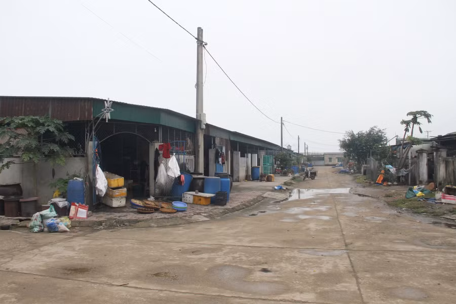 Đường vào làng cá Thạch Kim (huyện Lộc Hà, Hà Tĩnh).