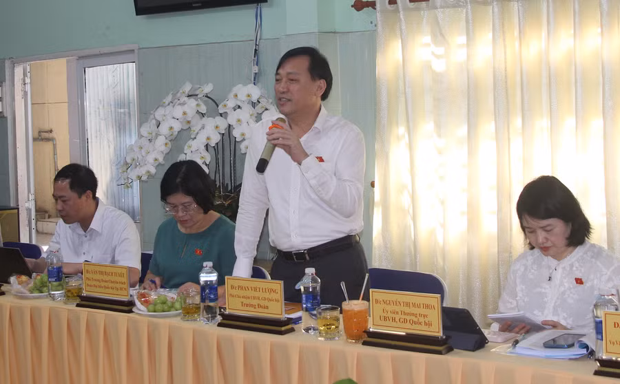 Ông Phan Viết Lượng phát biểu tại buổi giám sát.