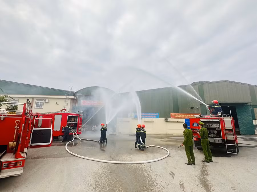 Tình huống giả định xảy ra tại doanh nghiệp thuộc cụm Công nghiệp Cẩm Xuyên (Hà Tĩnh).