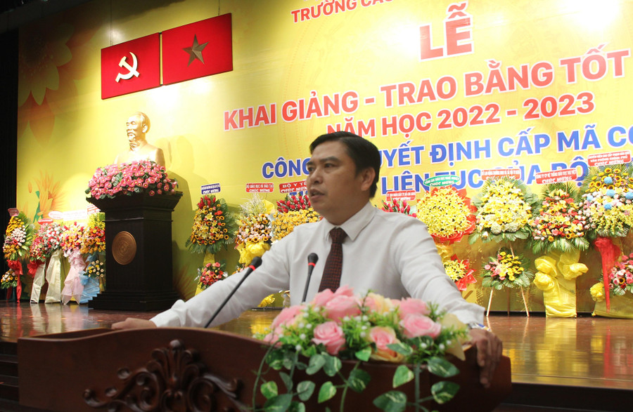 Ông Phạm Vũ Quốc Bình phát biểu tại buổi lễ.