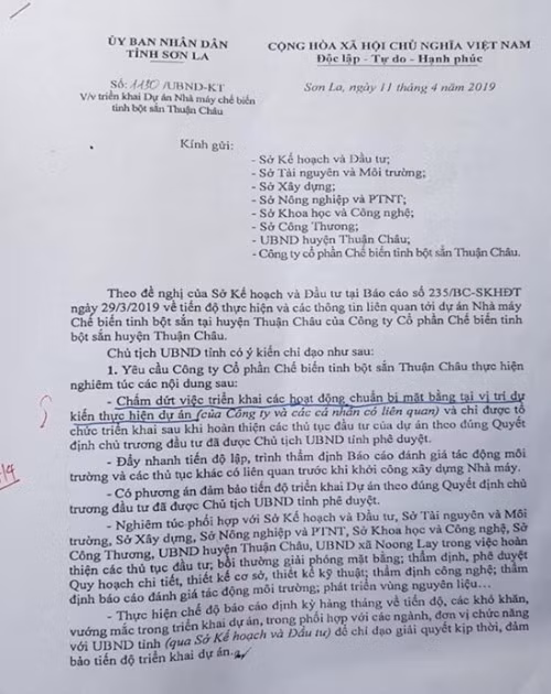 Văn bản chỉ đaoh của tỉnh Sơn La bị doanh nghiệp phớt lờ