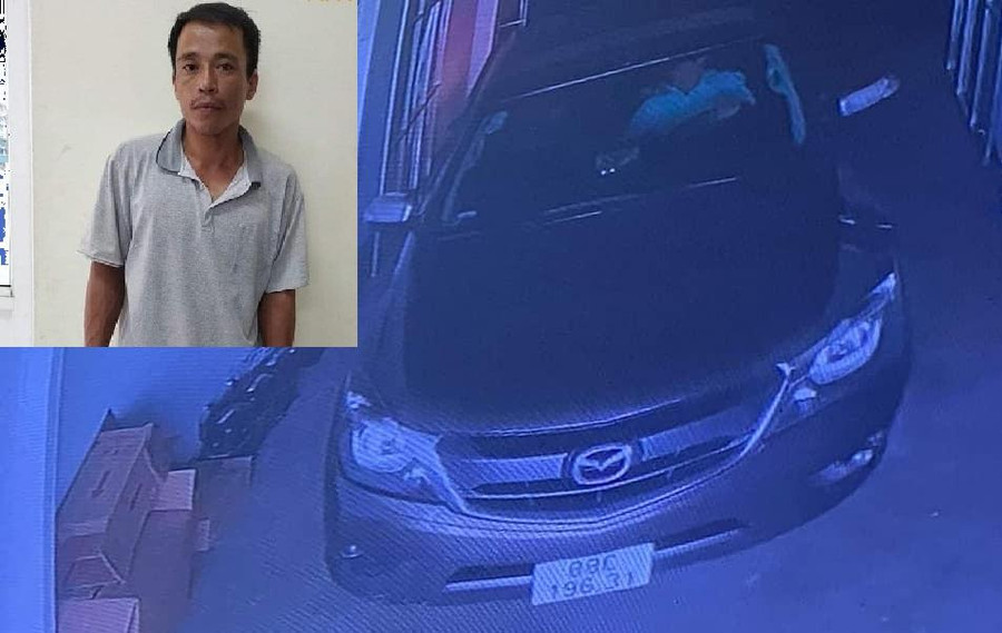 Đối tượng Mạnh cùng phương tiện gây tai nạn. Ảnh: Công an tỉnh Vĩnh Phúc 