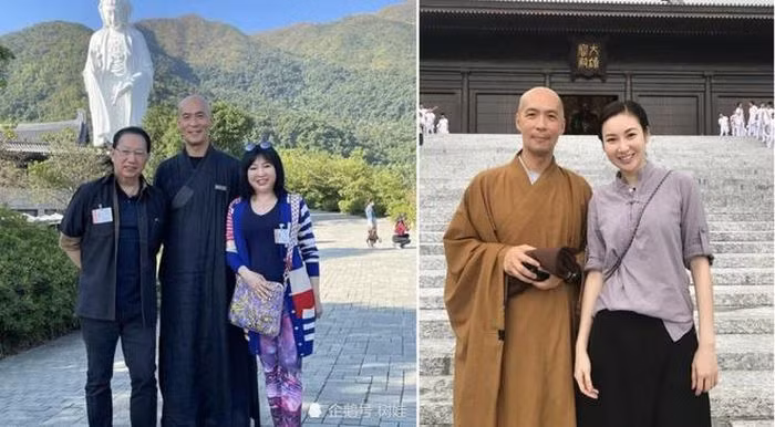 Lâm Vỹ Lượng chụp ảnh cùng các nghệ sĩ Hong Kong.