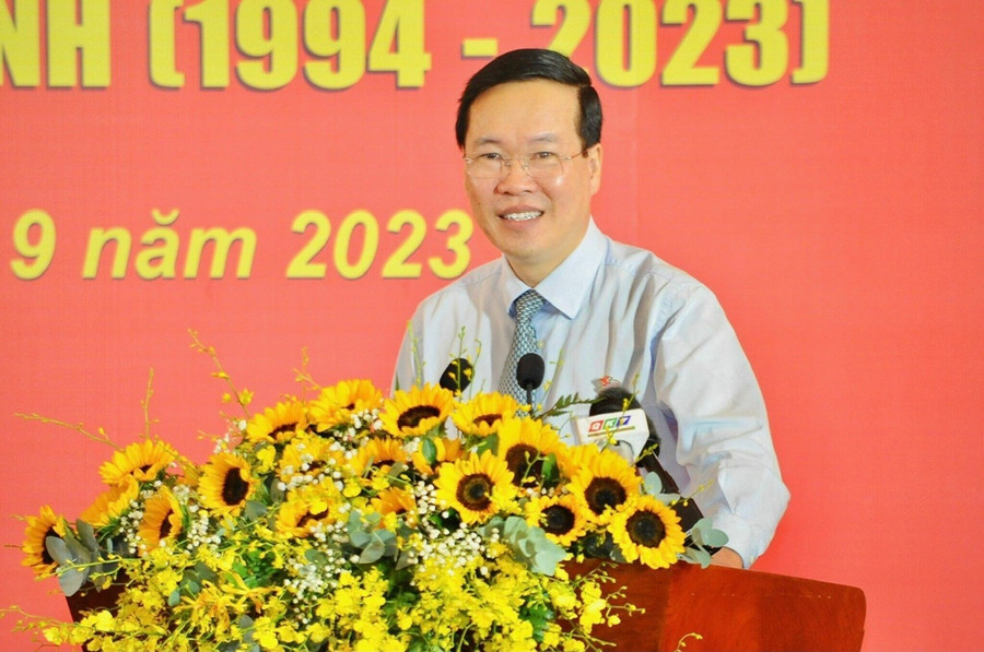 Chủ tịch nước Võ Văn Thưởng phát biểu tại chương trình. (Ảnh: TLTĐ)